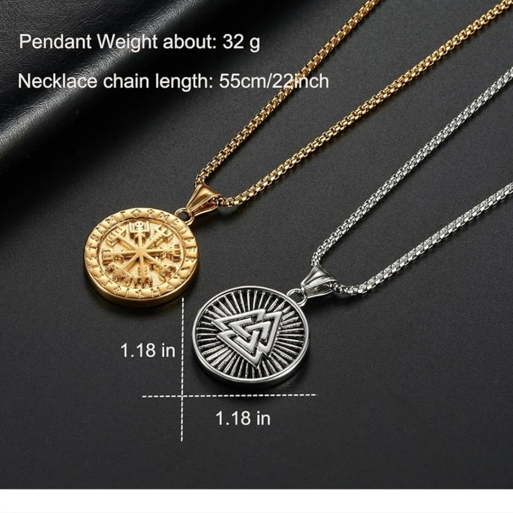 Silver Norse Symbol Pendant Necklace